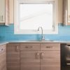 teal tile ikea kitchen